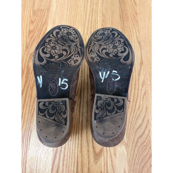 Sofft Brown Leather Western Style Booties Size 8.5 - Picture 6 of 8